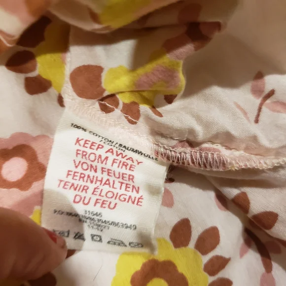 Mini Boden Flower Blouse Size Girls 6-7Y Light Pink - Picture 7 of 7